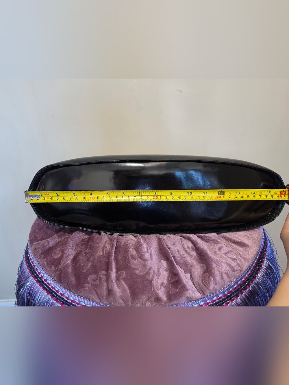 Ferragamo Wanda Black Patent Top-Handle handbag with strap - Picture 8 of 15